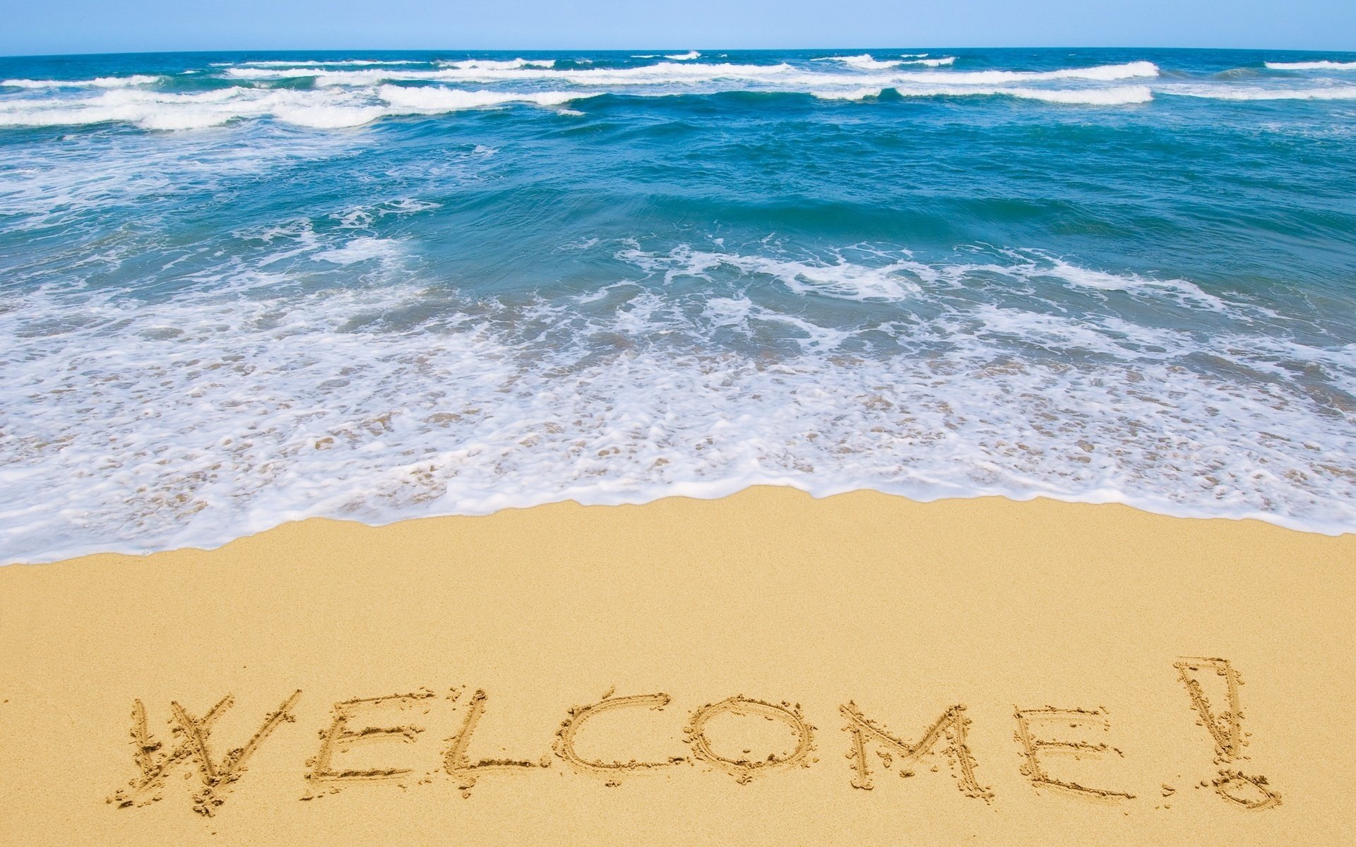 benvenuto schiuma sulle onde tempesta leggera spiaggia acqua sabbia riva mare oceano natura iscrizione orizzonte onde