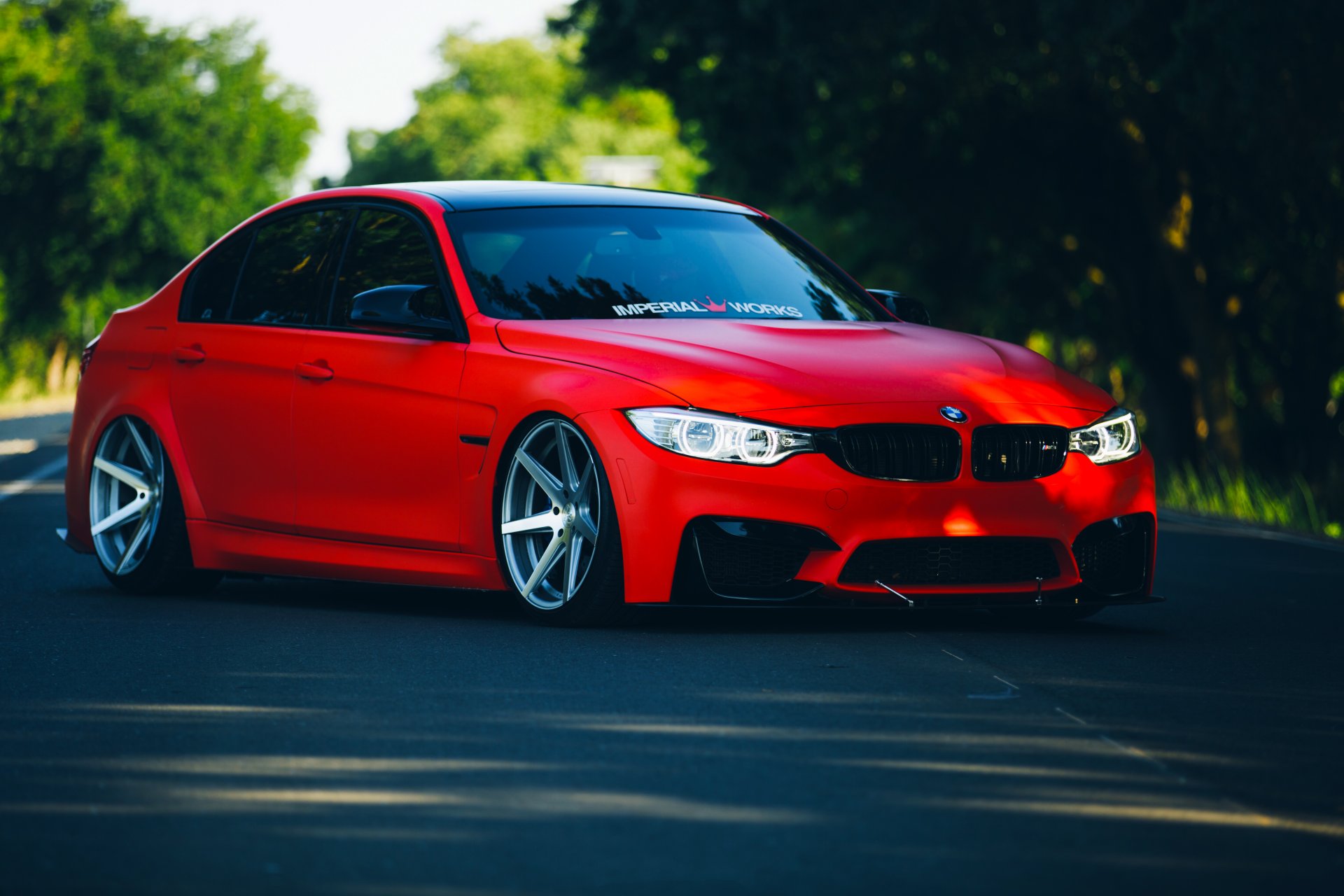 bmw m3 f80 stancenation vossen ruote rosso anteriore dell automobile