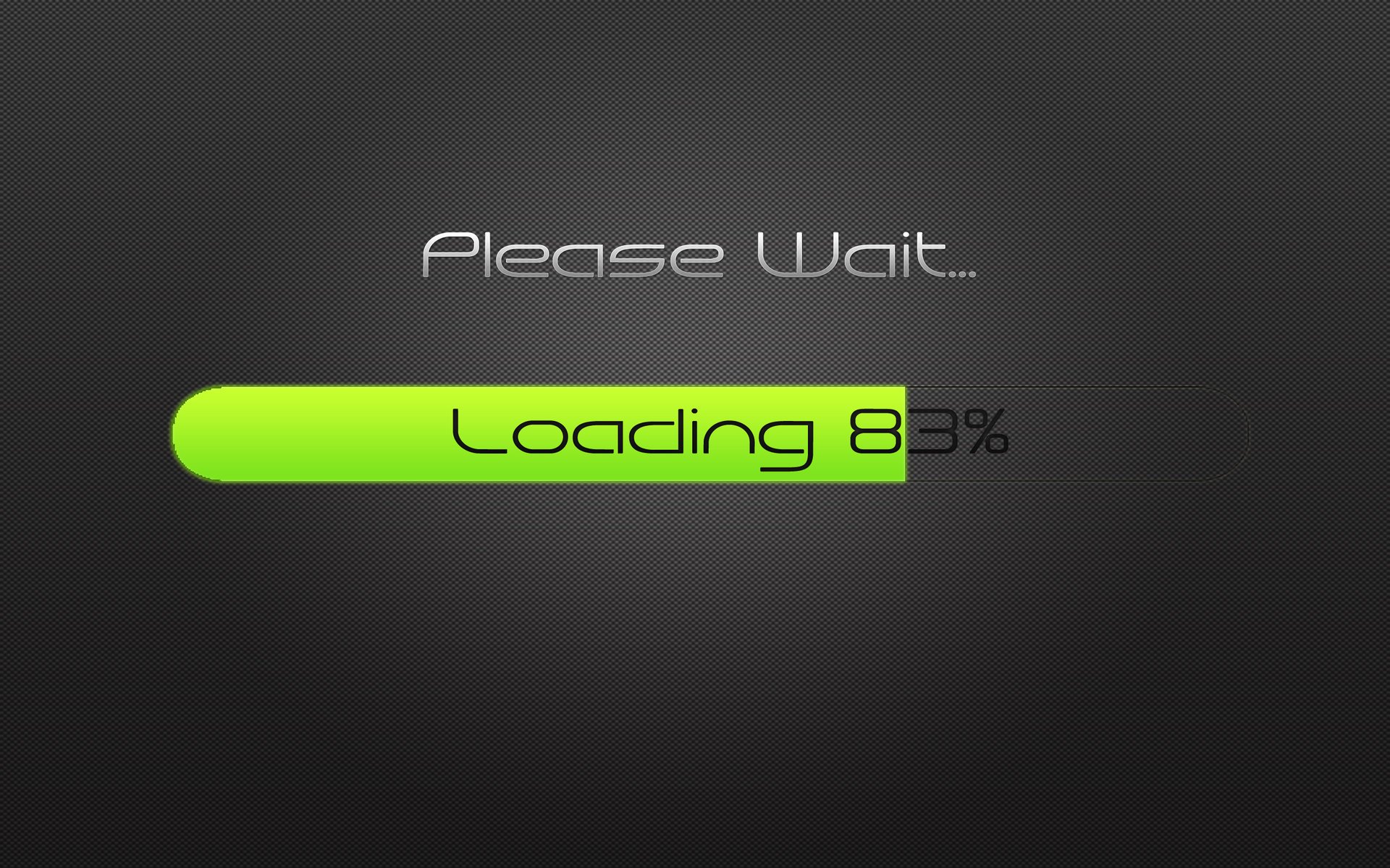 please wait 83% iscrizione minimalismo loading parole testo semplicità contrasto bianco stile idea