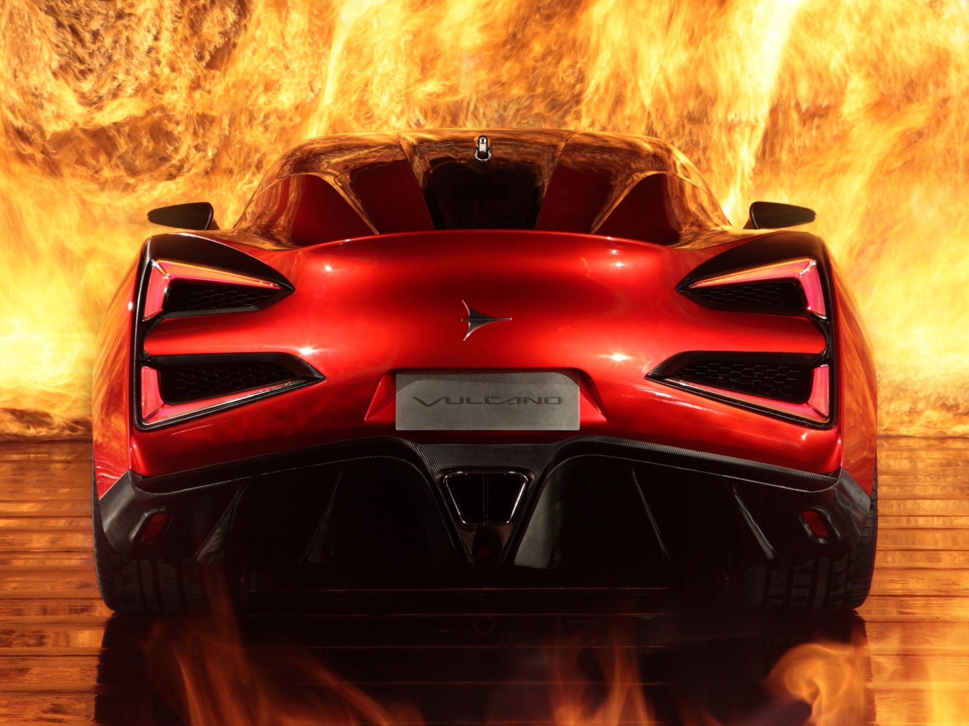 icona vulcano icona vulcano supercar fuoco vista posteriore