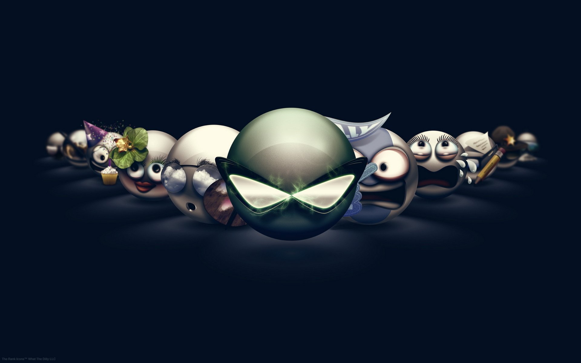 tutti i tipi di facce emoticon palle maschere