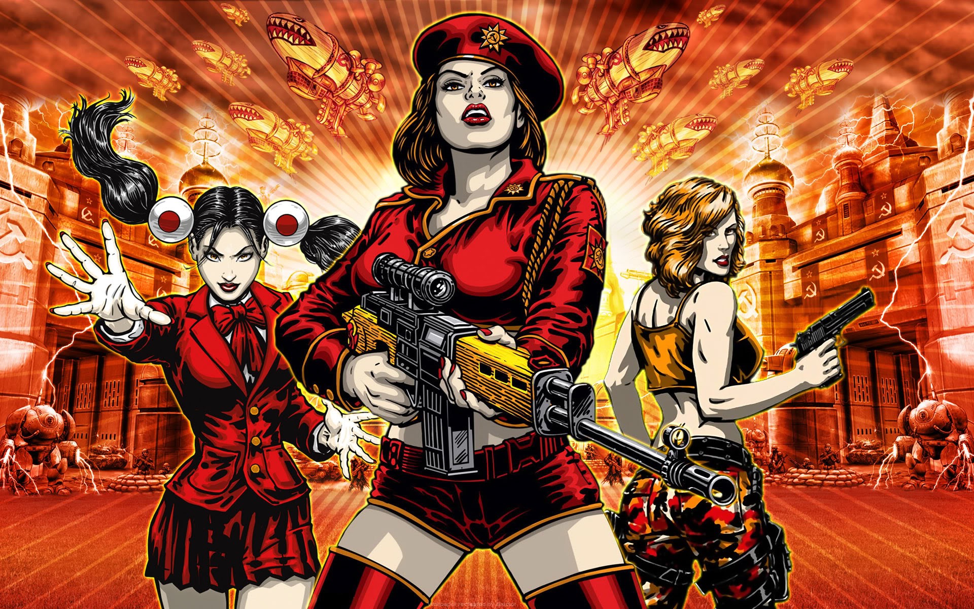 red alert 3 ragazze fucile