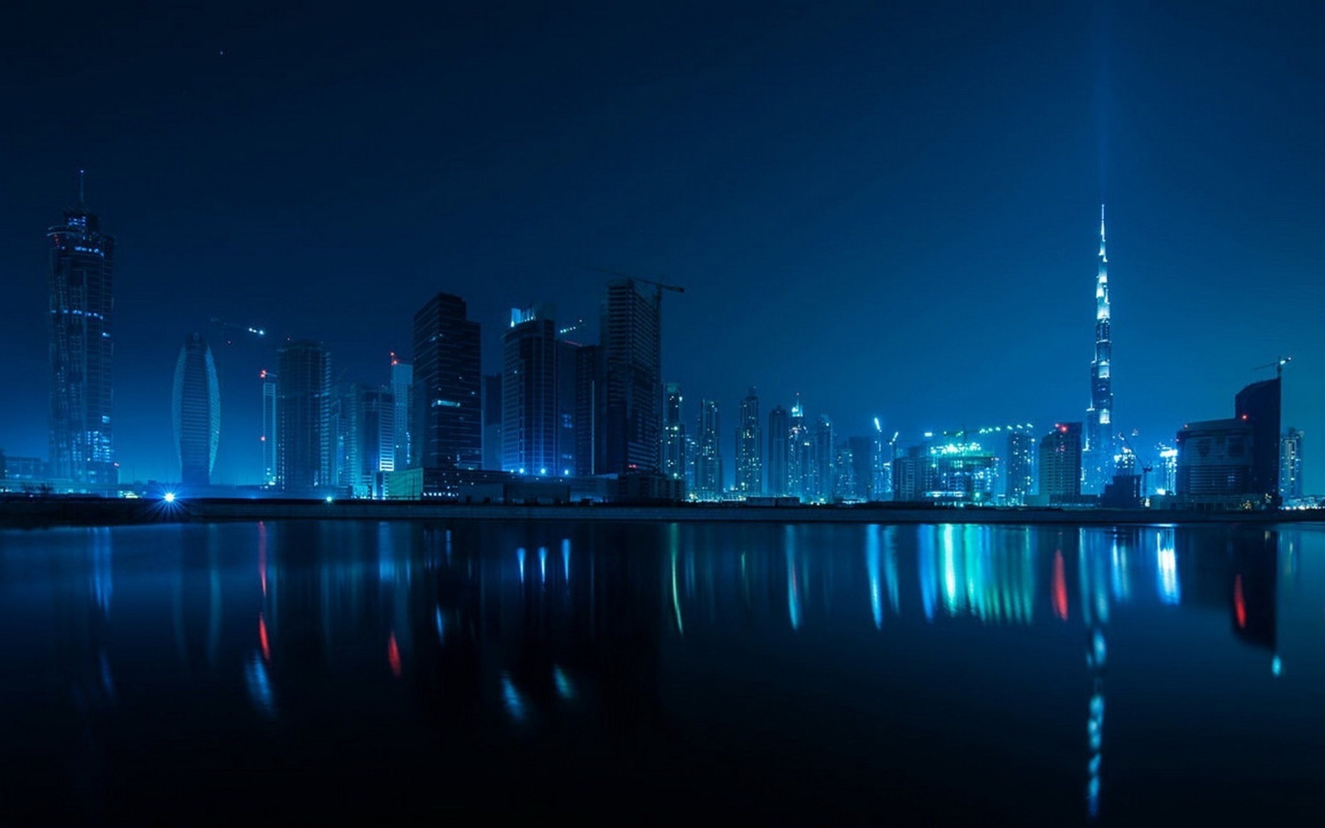 luci dubai alberi notte