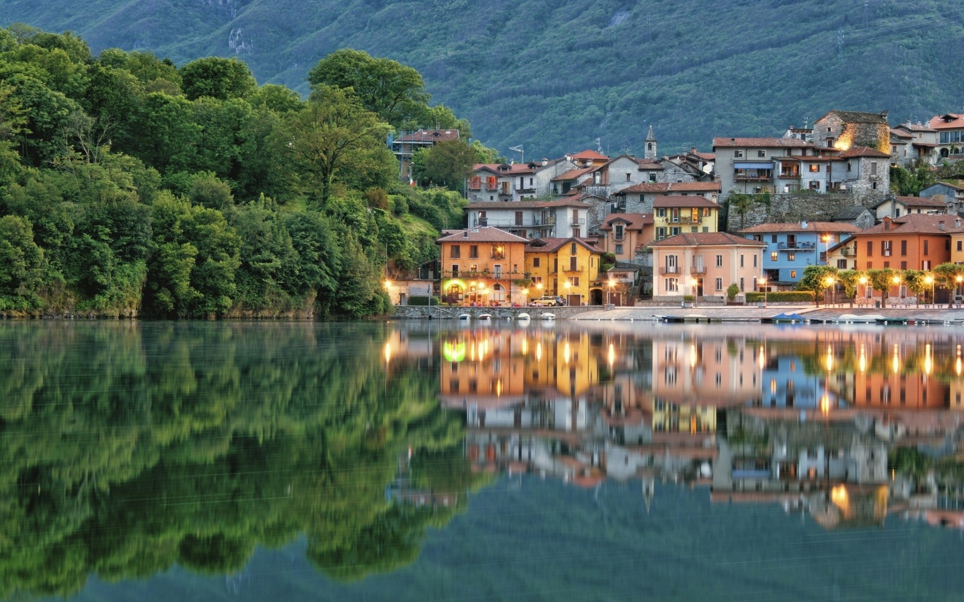 italia piemonte riflessione lago costruzione lungomare mergozzo