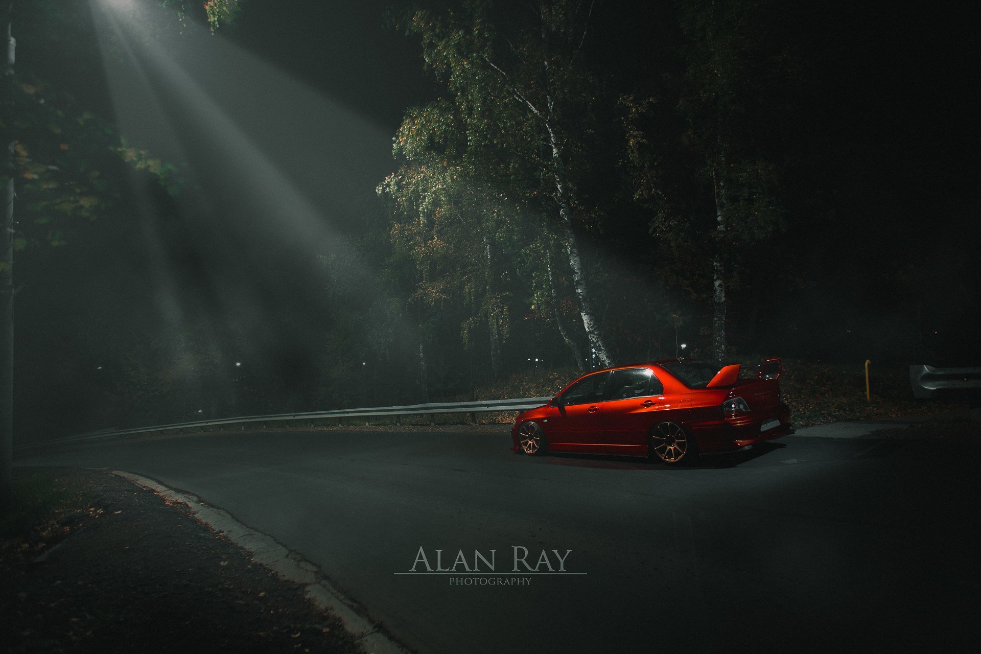 mitsubishi professione evoluzione evo messa a punto potenza jdm giappone rosso turbo luce foresta notte mezzanotte