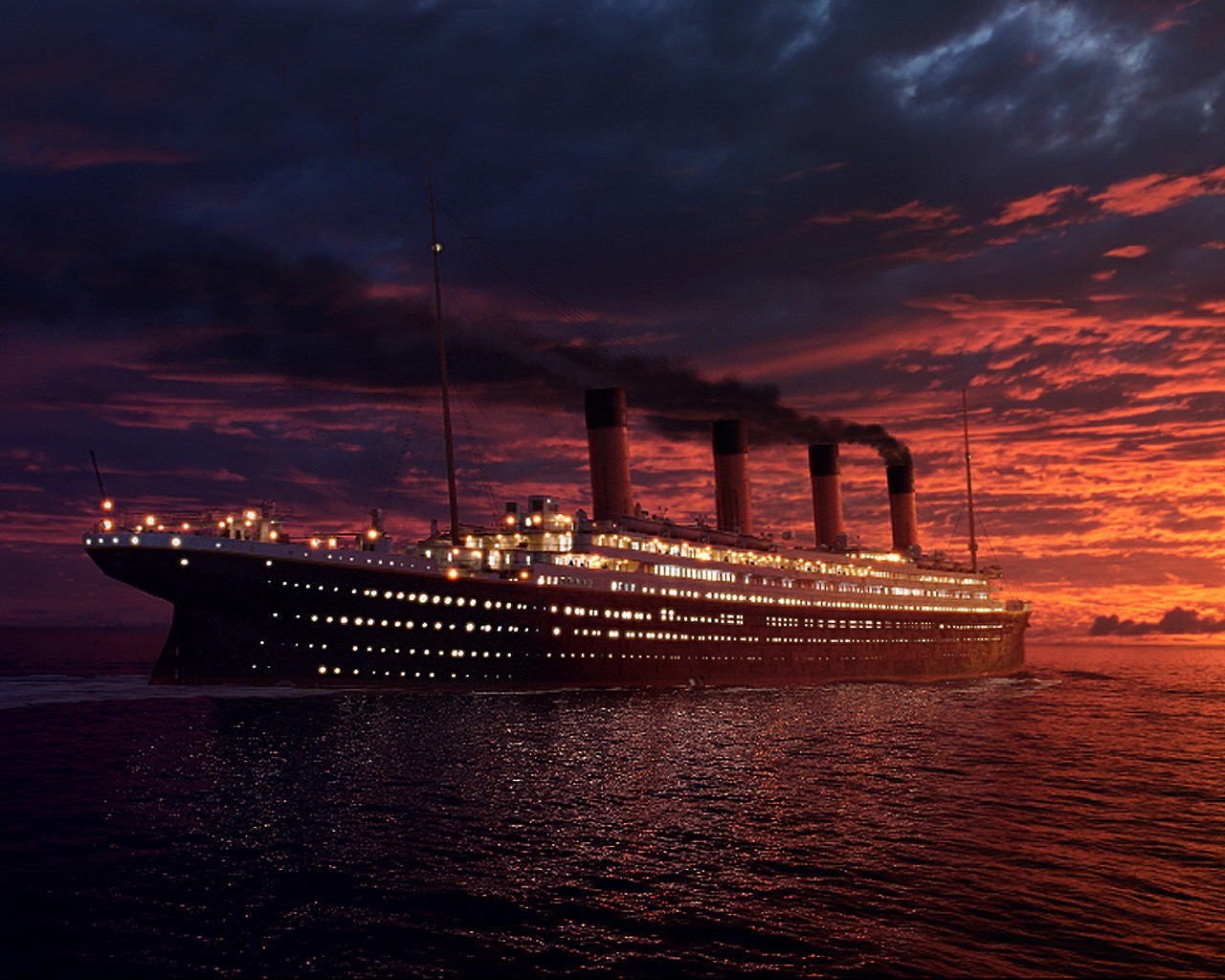titanic nave tramonto