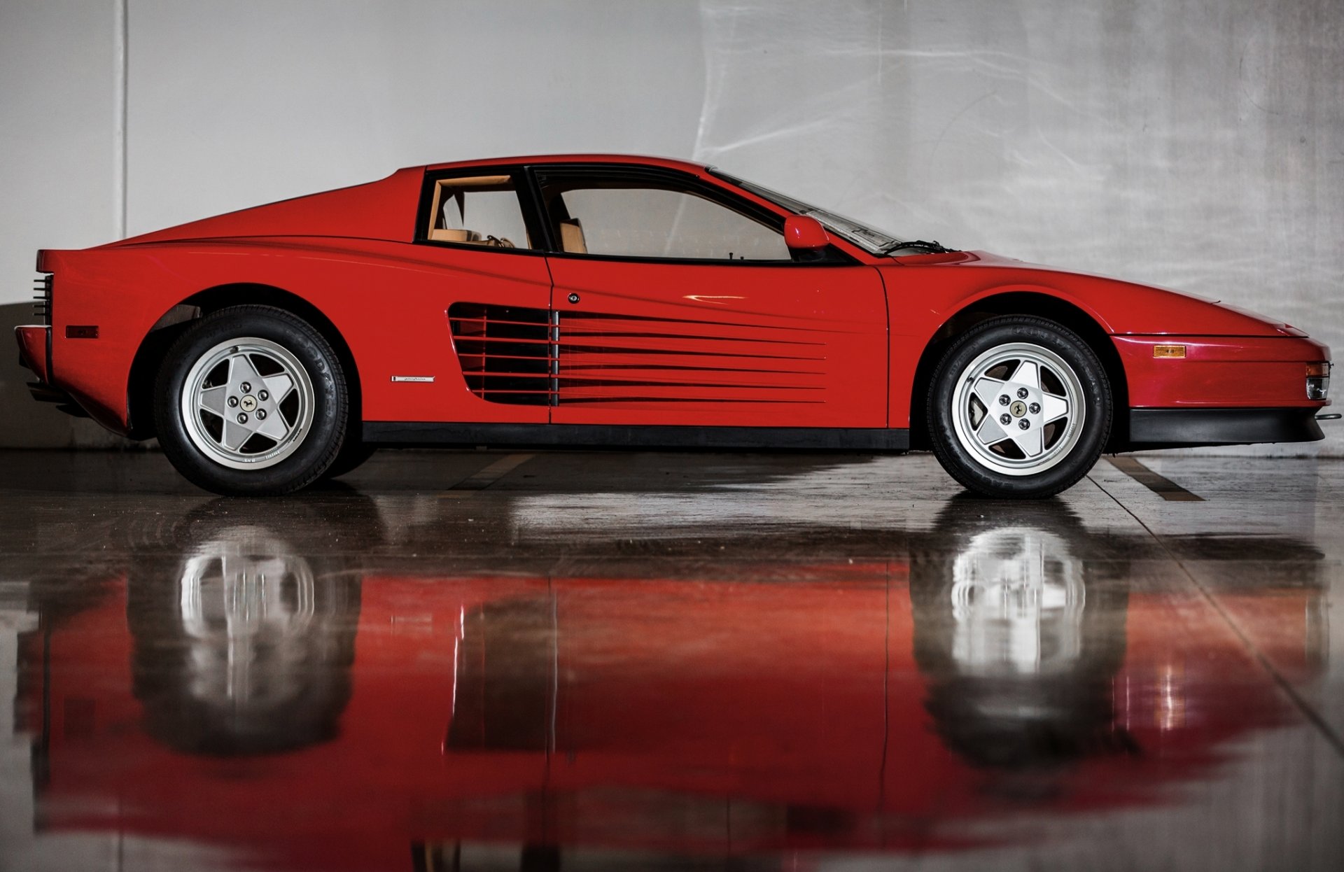 ferrari testarossa auto macchina rosso auto riflessione