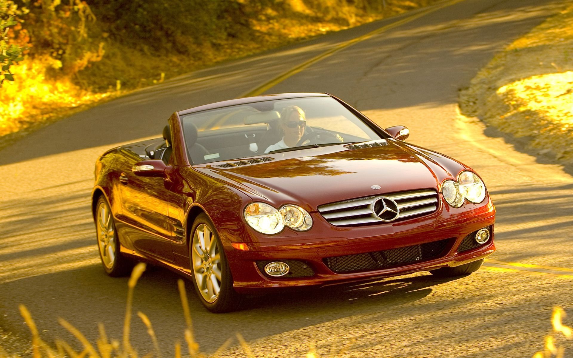 automobili strada ragazze volante auto carriole mercedes mercedes sl 550 grandangolare