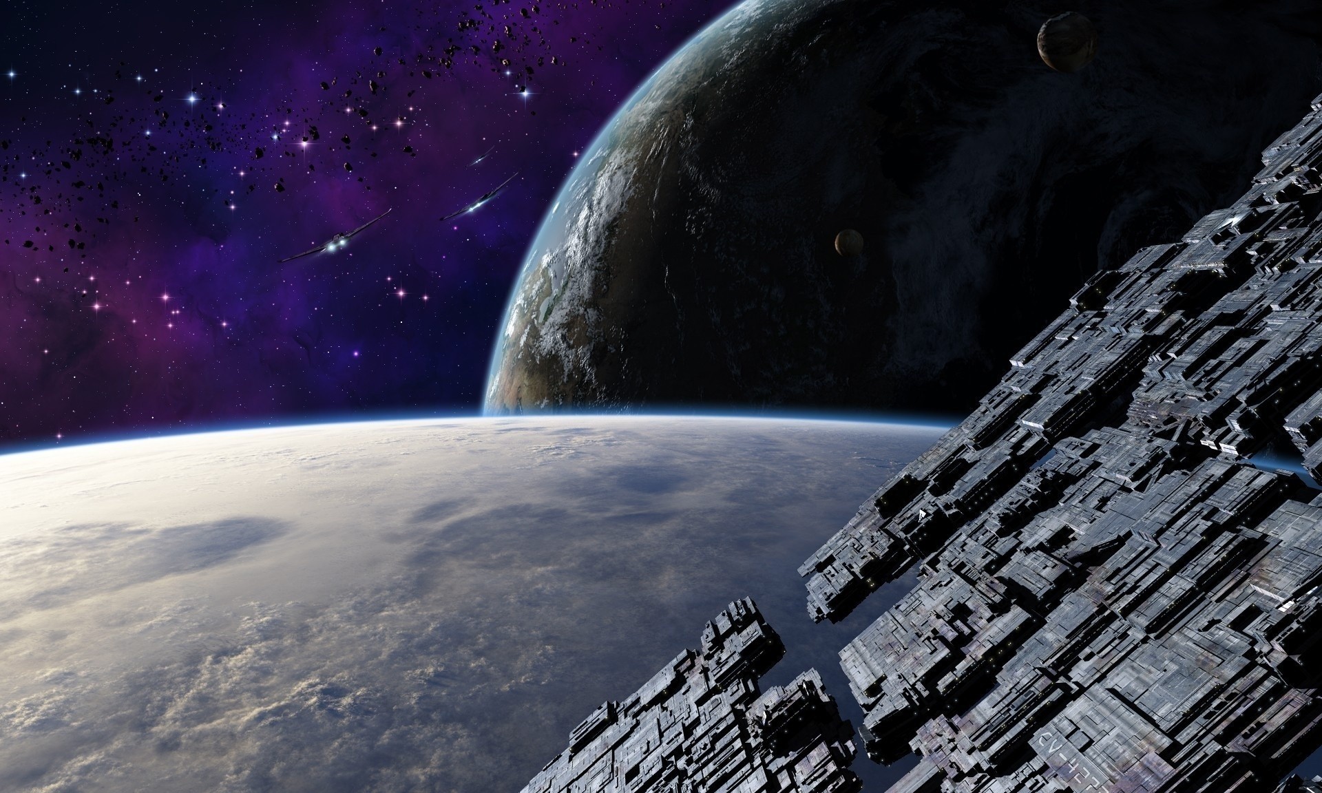 pianeta arte stazione nave spazio navi