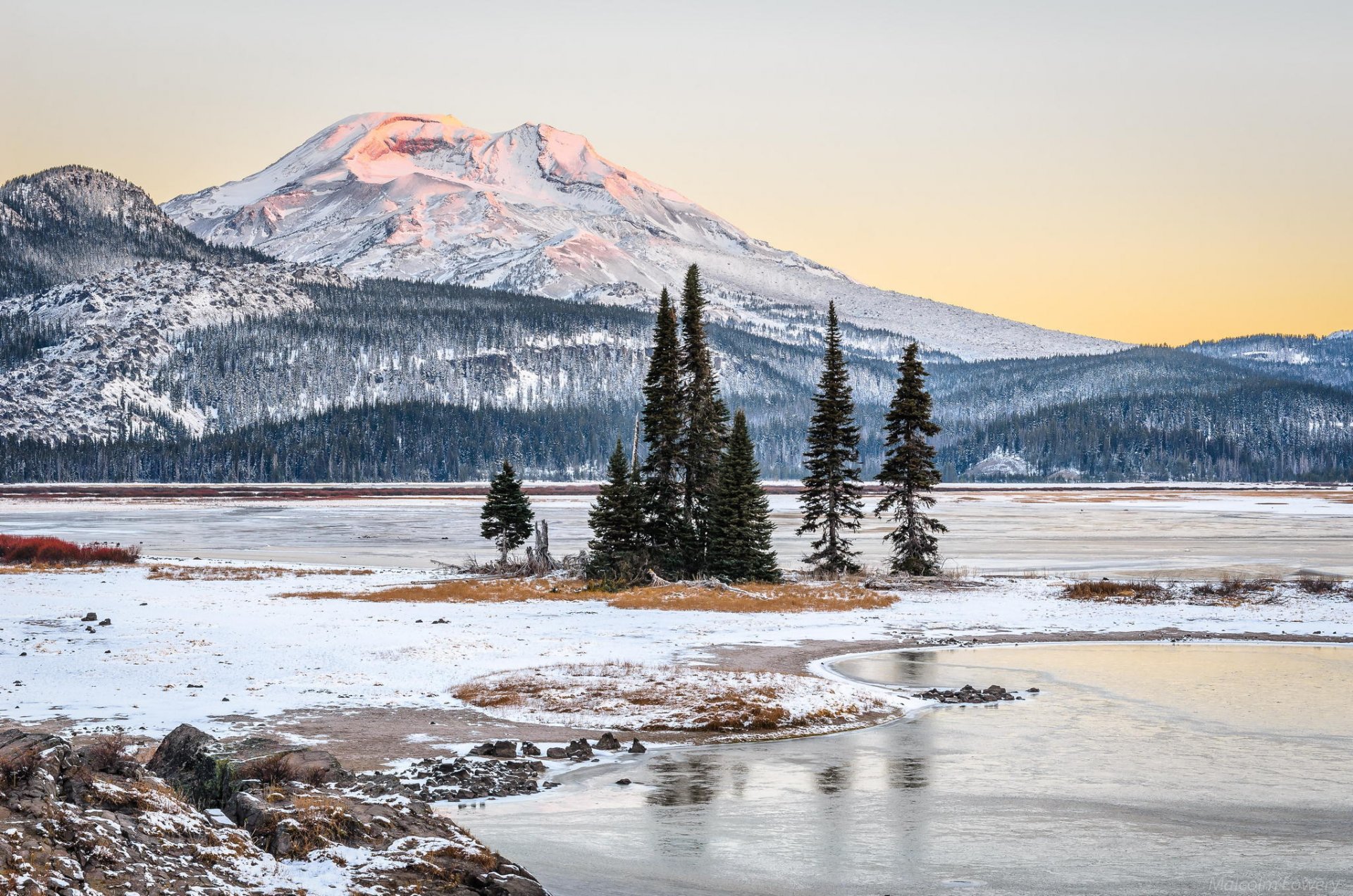 inverno neve montagne stati uniti alberi fiume natura