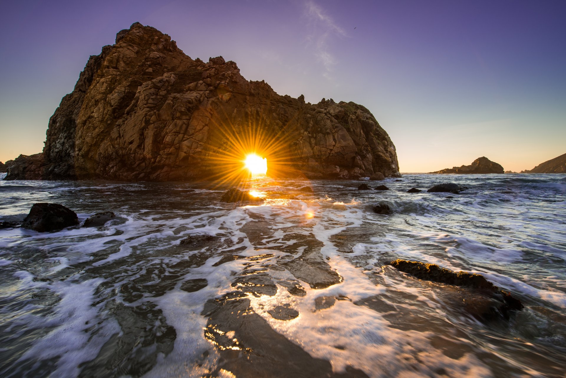 california oceano roccia tramonto