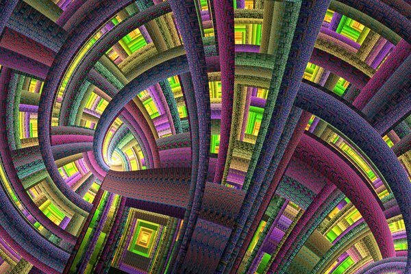 Tunnel favoloso con motivi multicolori