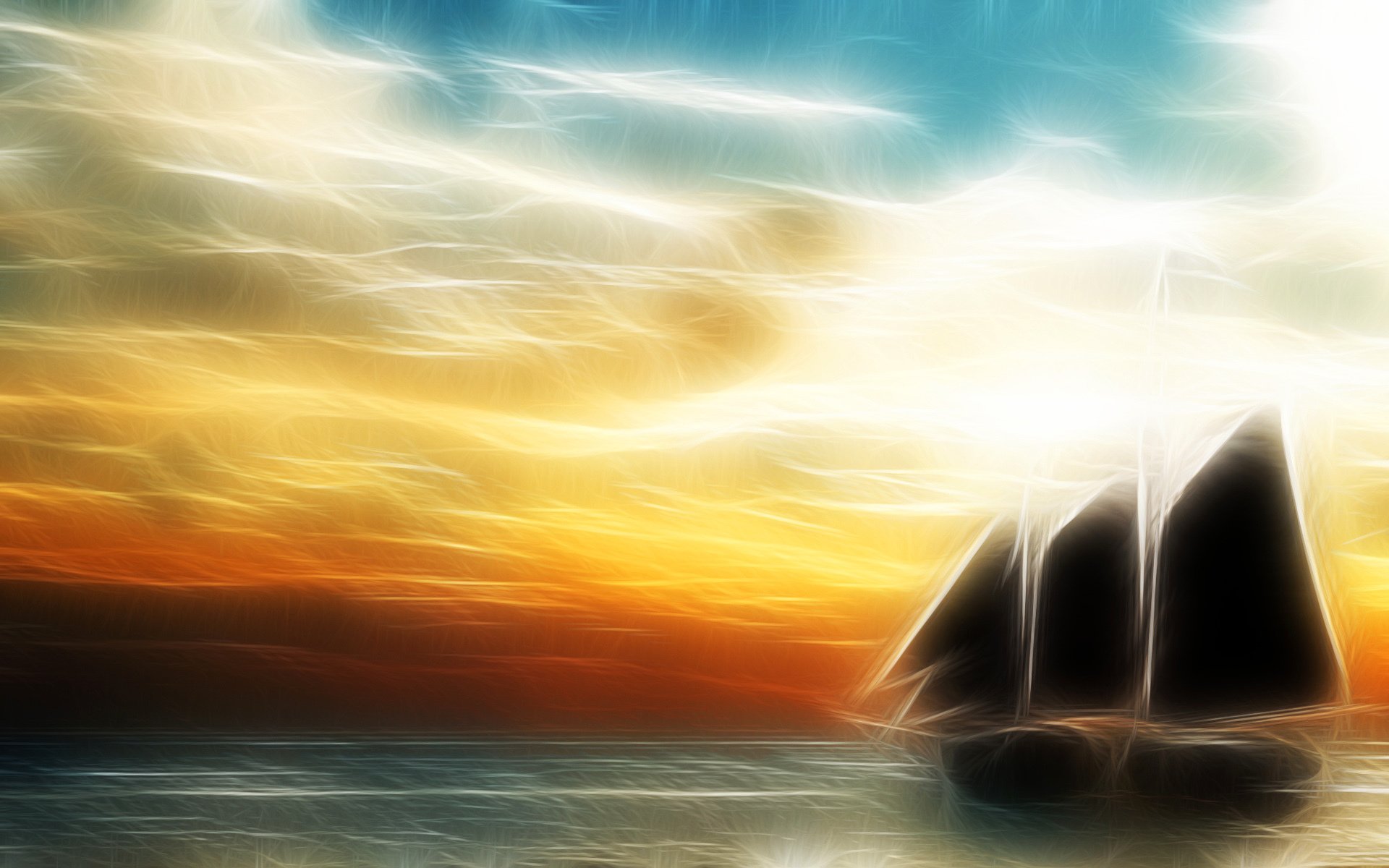 mare cielo barca a vela nuvole linee orizzonte nave paesaggio luce