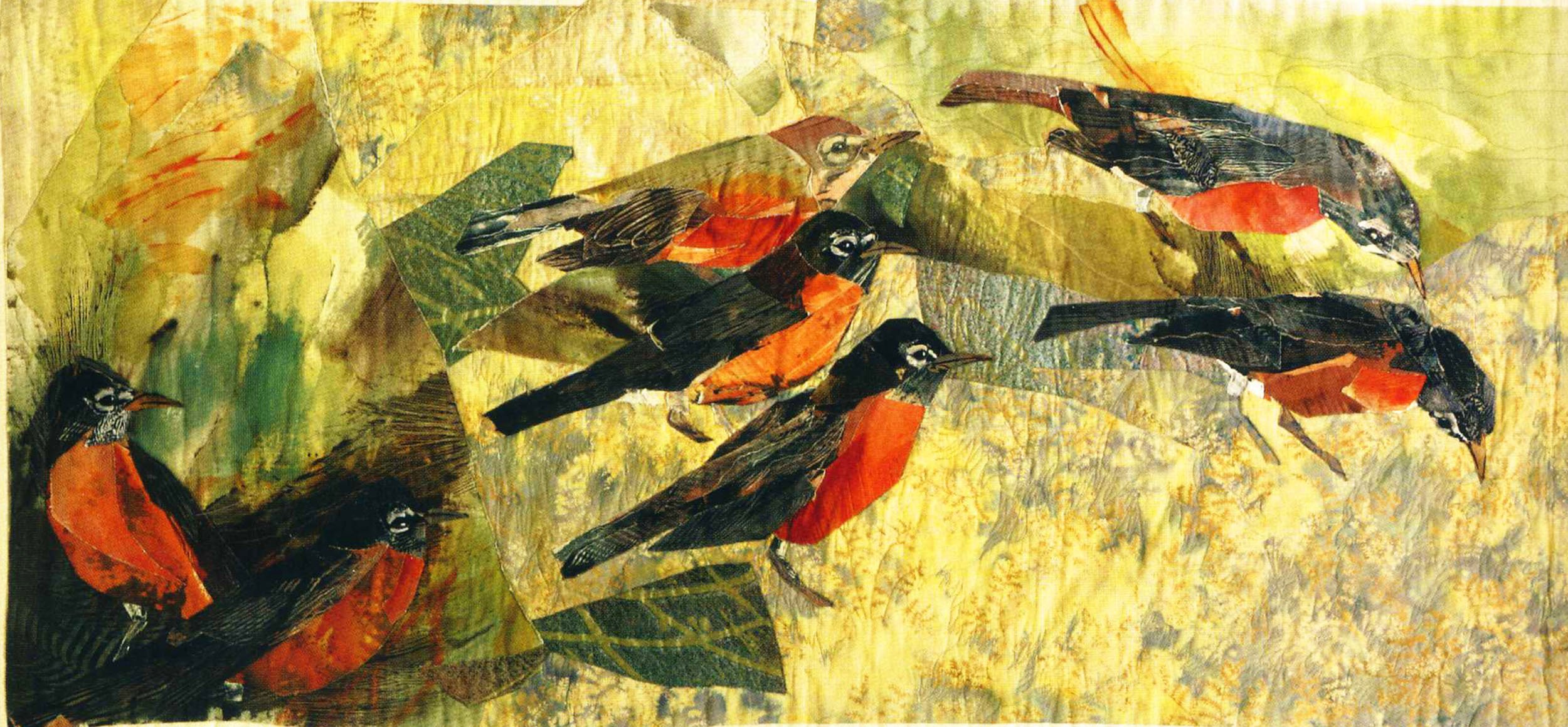 joan colvin pittura uccelli mosaico umore