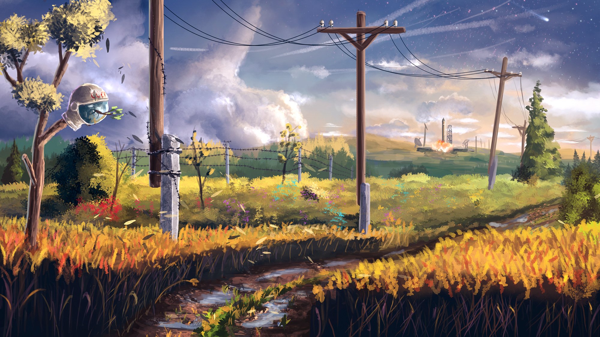 strada posta campo arte