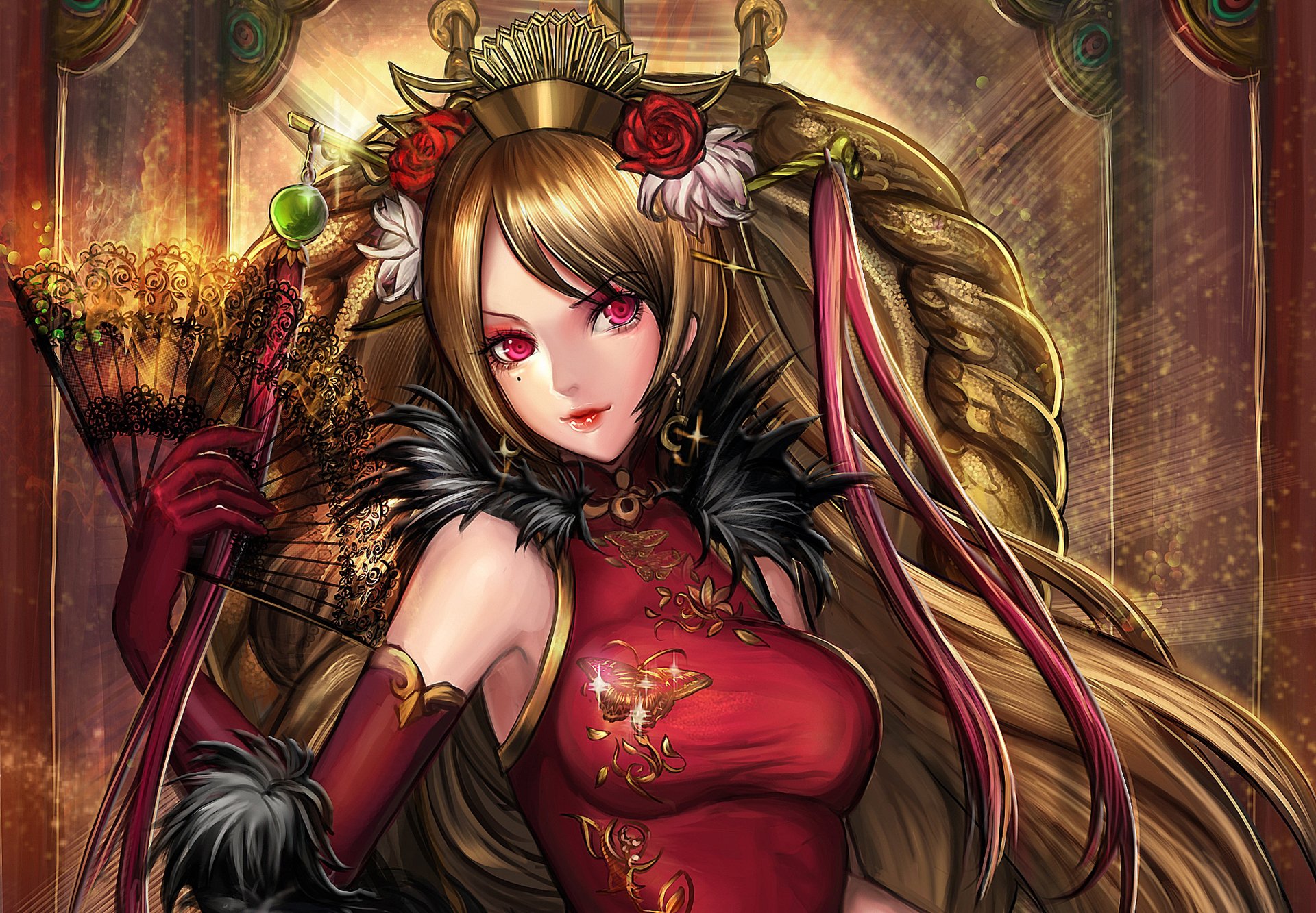 ragazza vestito arte fan