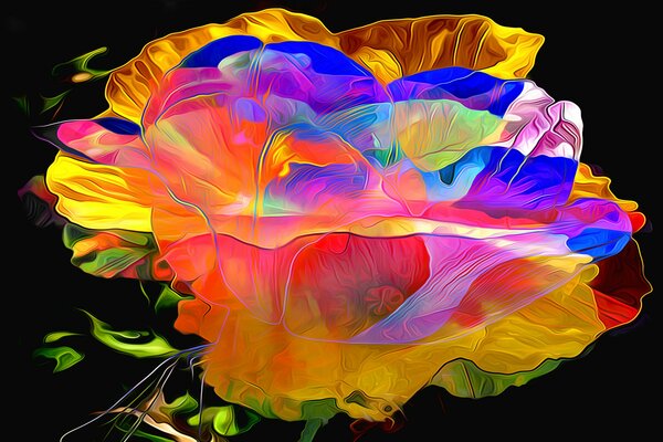 Motivo variegato con petali di fiori