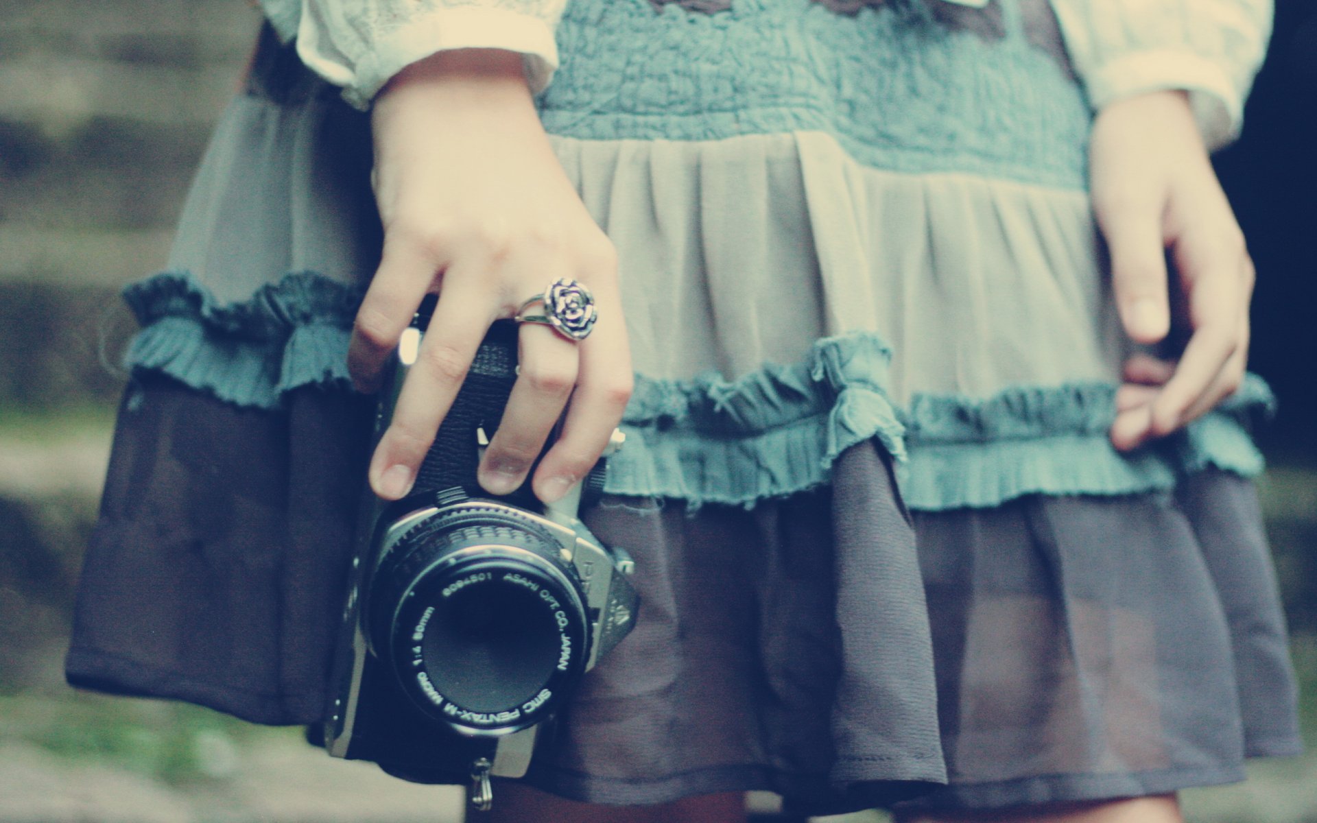 ragazza aparat macro