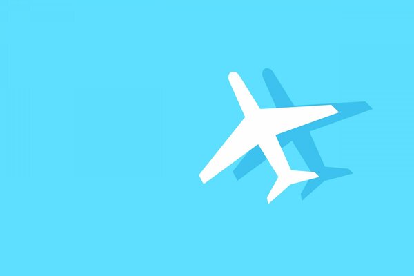 Immagine vettoriale di un aereo bianco su sfondo blu