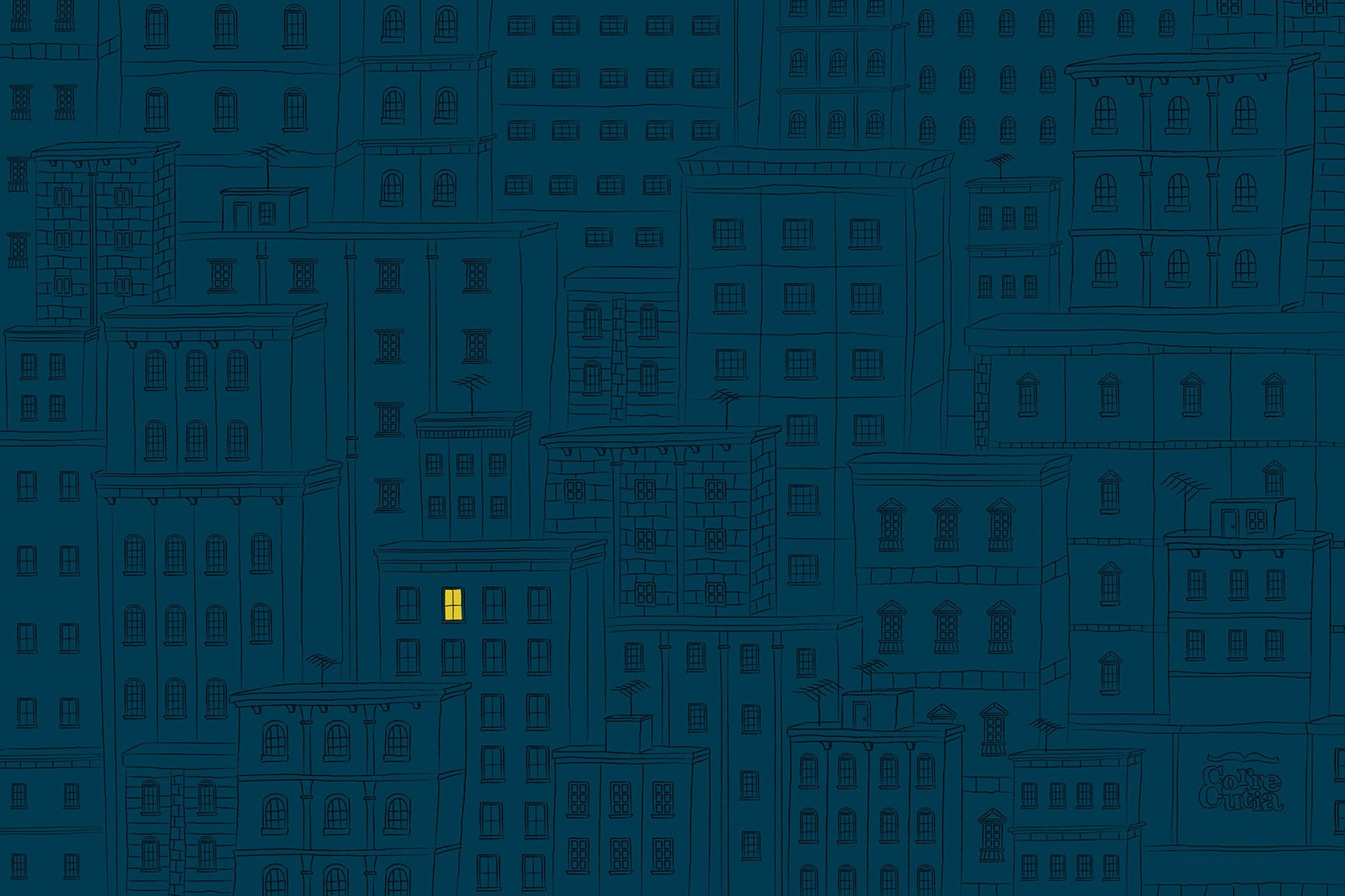 città notte casa luce finestra