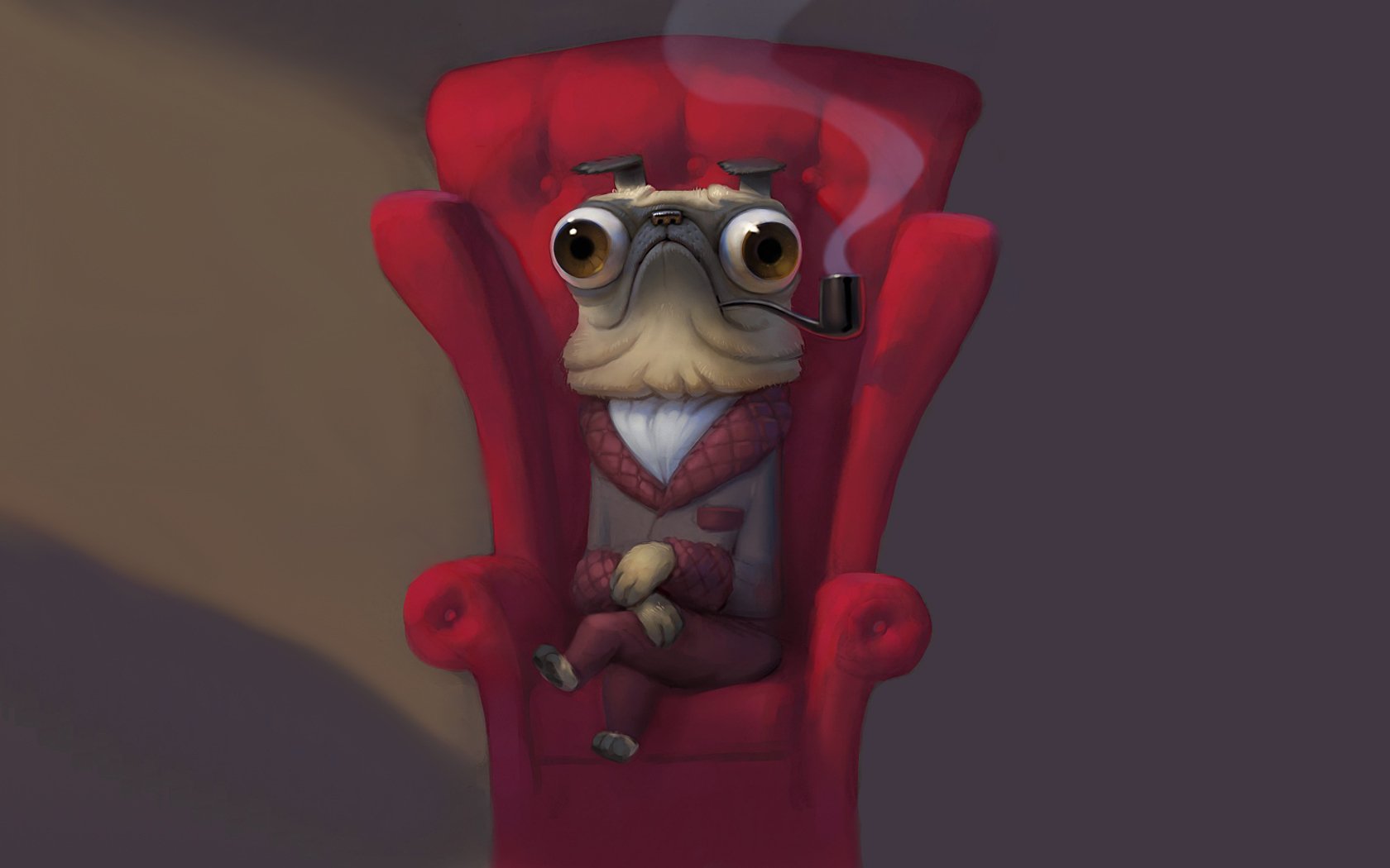 cane pipa fuma sedia