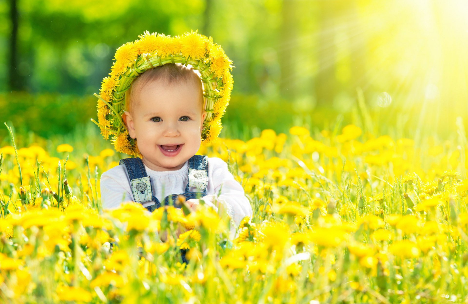 sorriso corona denti di leone luce del sole