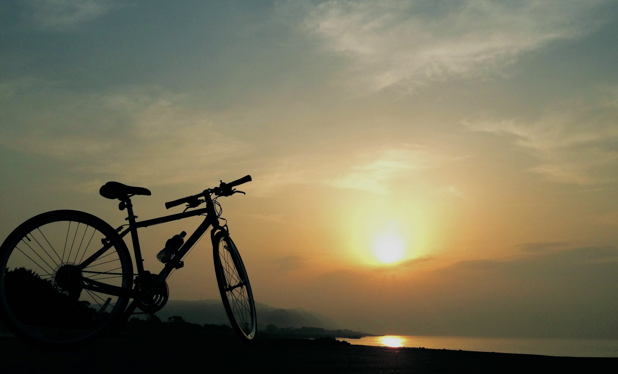 sera mare spiaggia bicicletta sosta