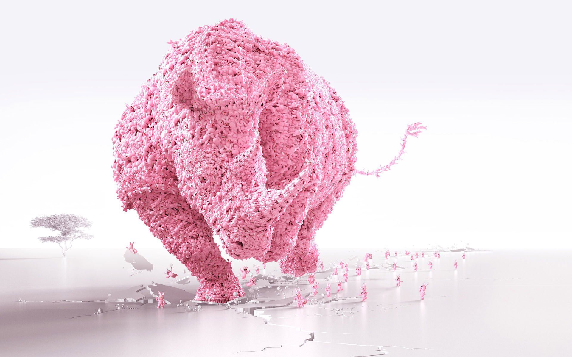 lepri rinoceronte rosa bianco unità potenza