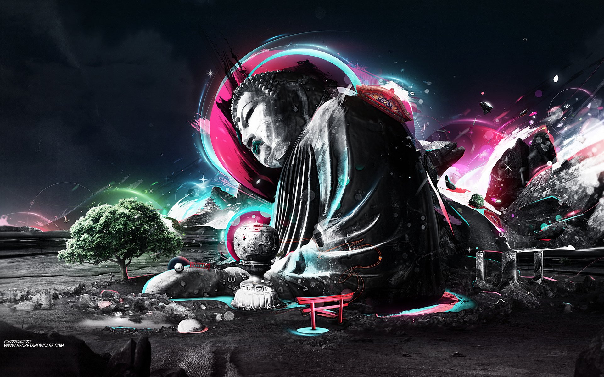 astrazione albero buddha