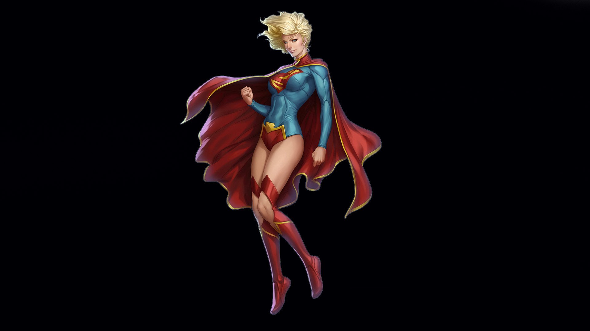 dc comics supergirl kara zor-el costume mantello sguardo