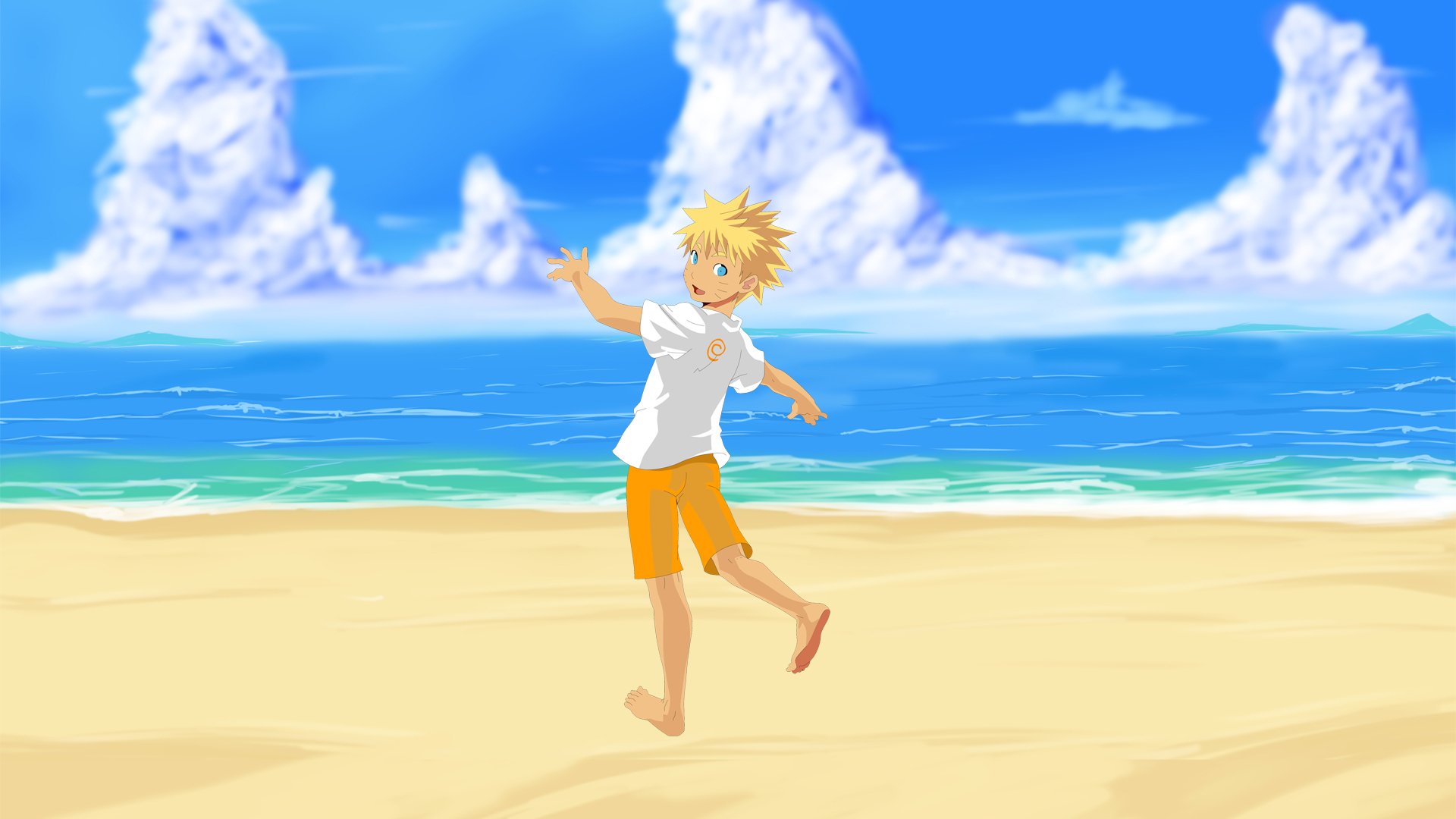 anime naruto uzumaki naruto spiaggia mare arte