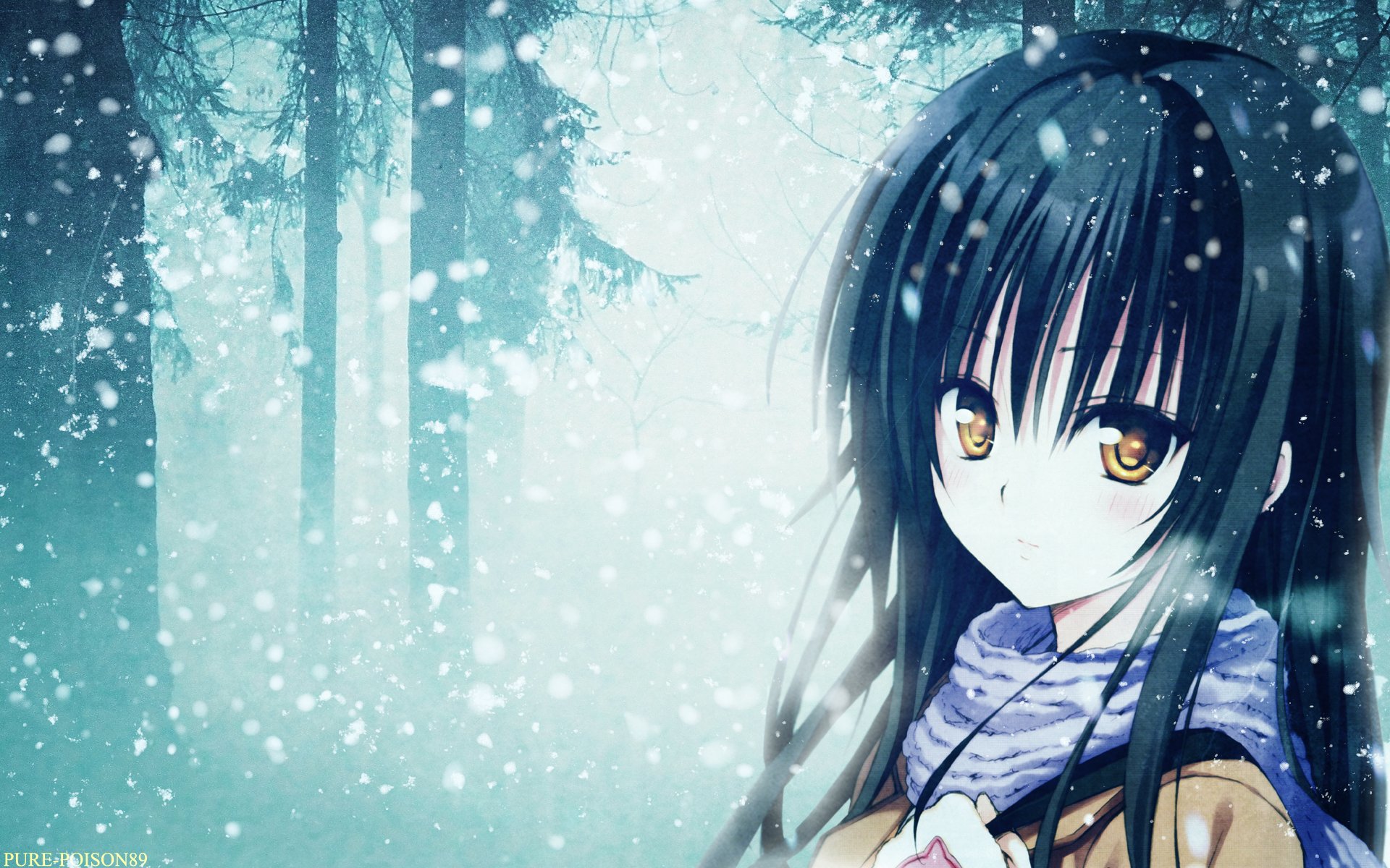 ragazza amare it kotegawa yui anime neve foresta sciarpa