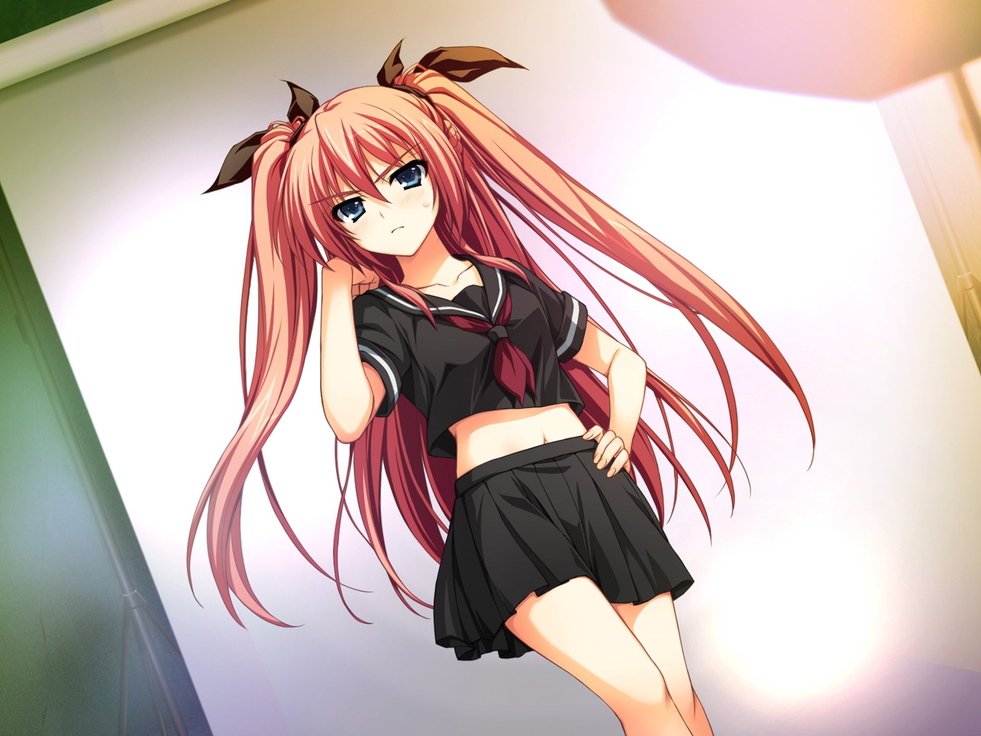 arte tomose shunsaku ragazza nikaidou reika vista malcontento forma sfondo akatsuki non goei