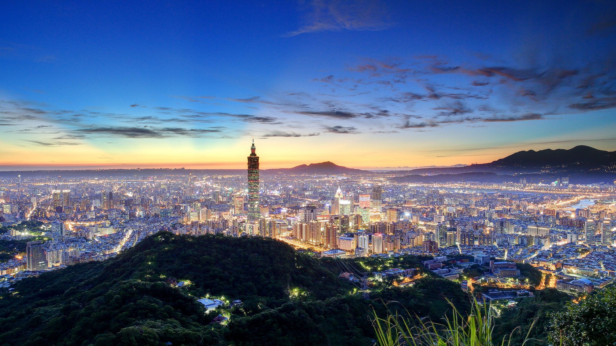 taipei taiwan cina città notturna panorama