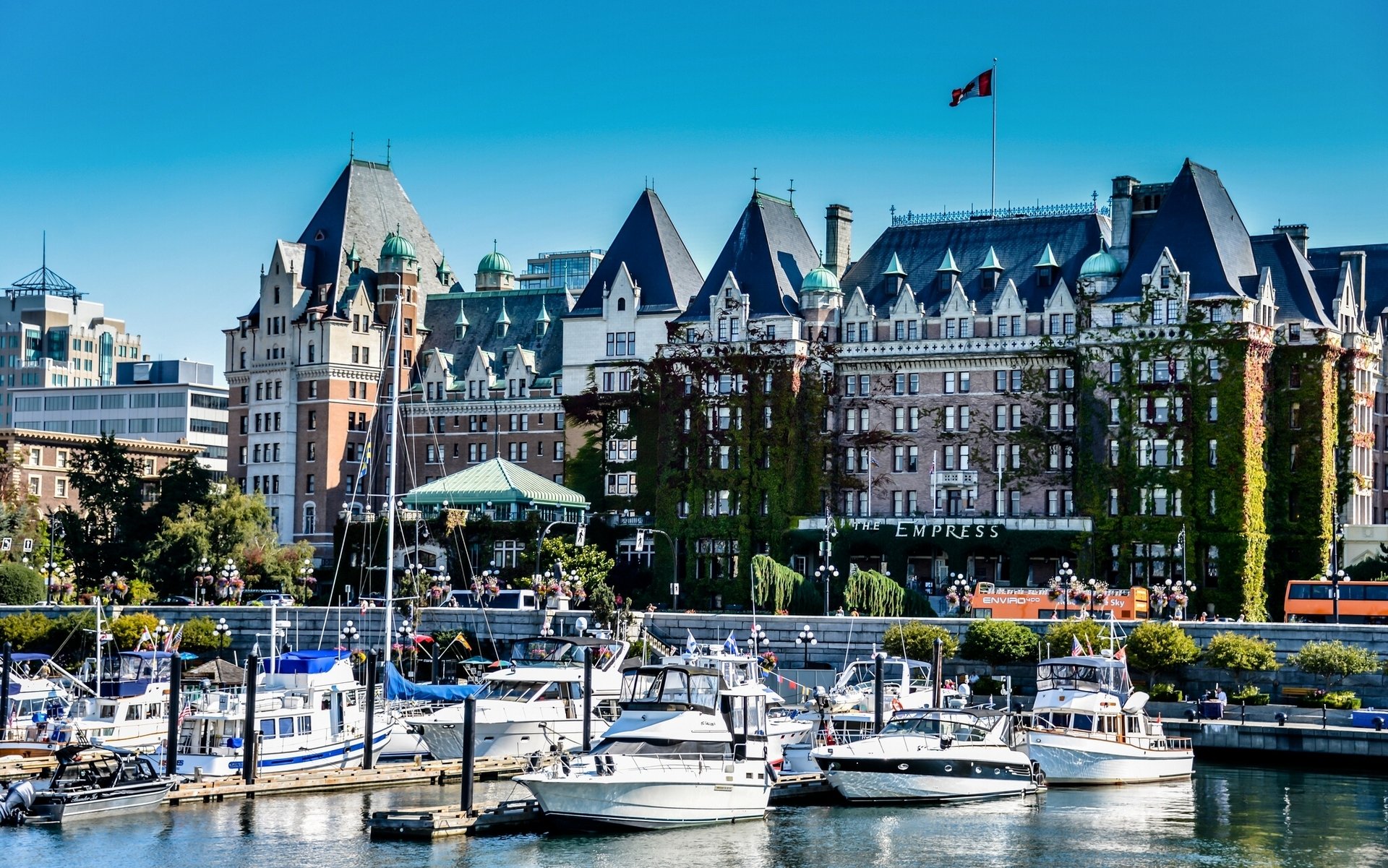 victoria british columbia canada hotel empress yacht barche lungomare costruzione porto molo