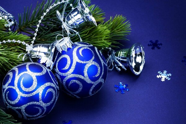 Palline blu. Giocattoli di Natale