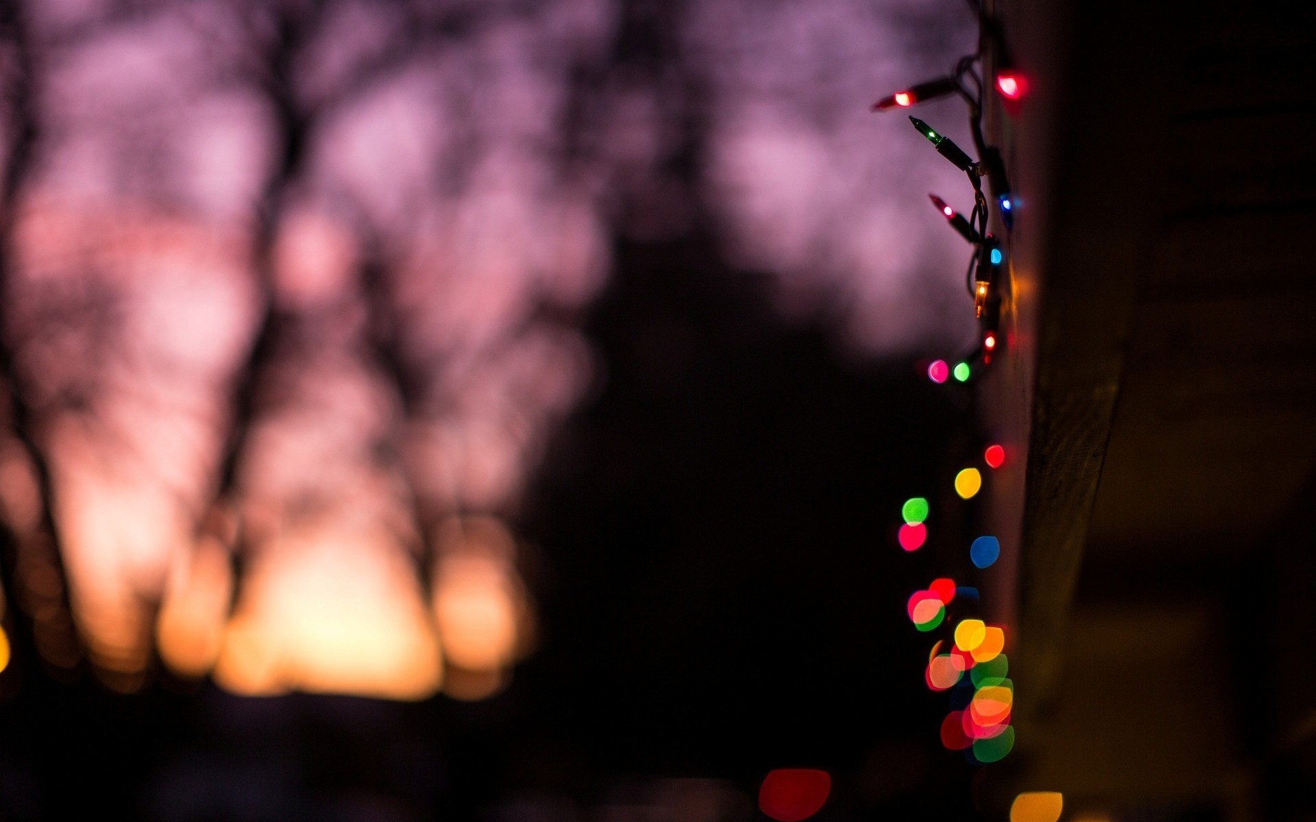 luci widescreen a schermo intero nuovo anno umore sfondo vacanza carta da parati decorazione di natale sfocatura