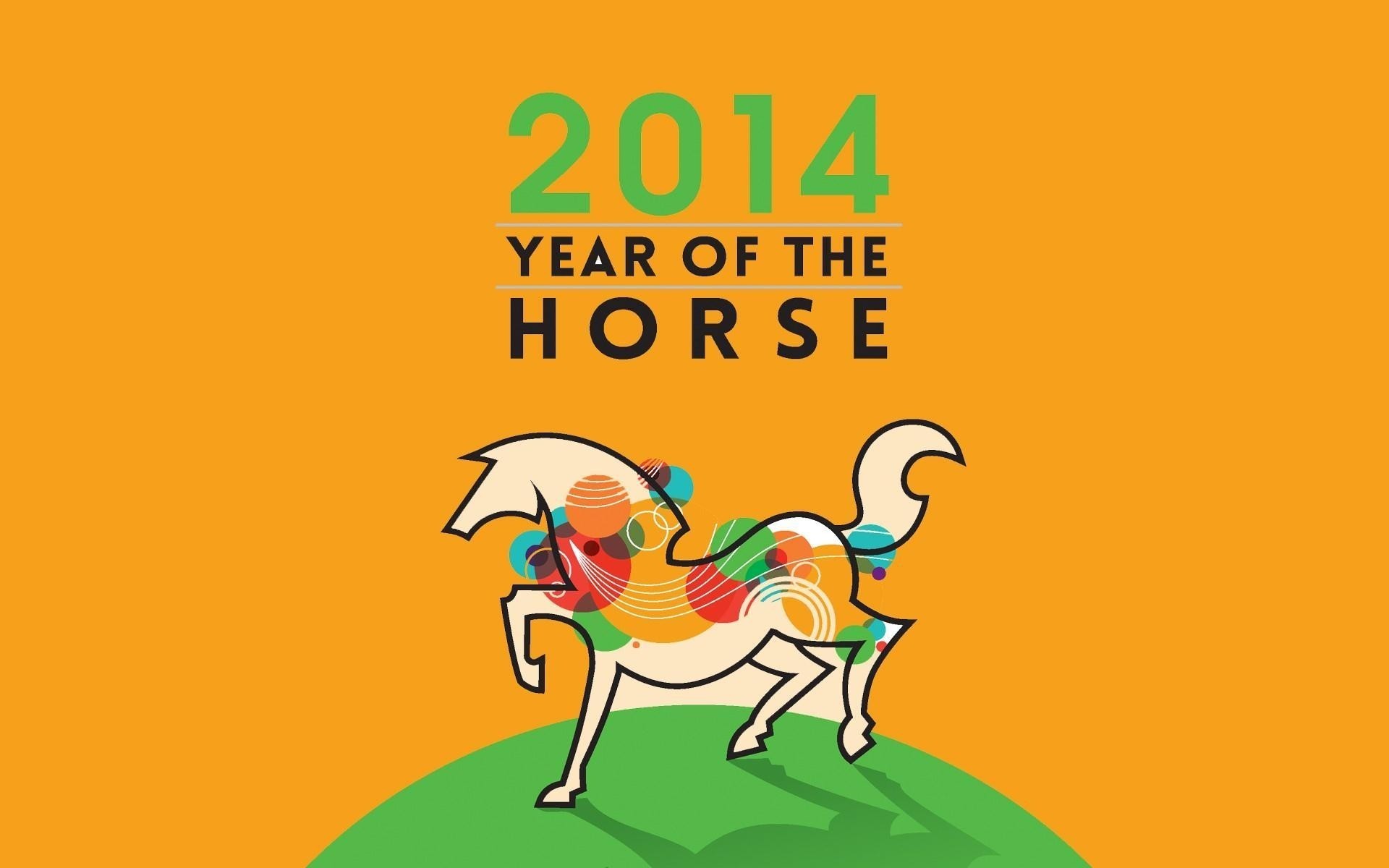 nuovo anno vacanza cavallo astrazione 2014 carte