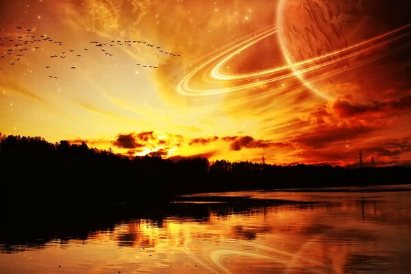 Il pianeta si riflette nell acqua