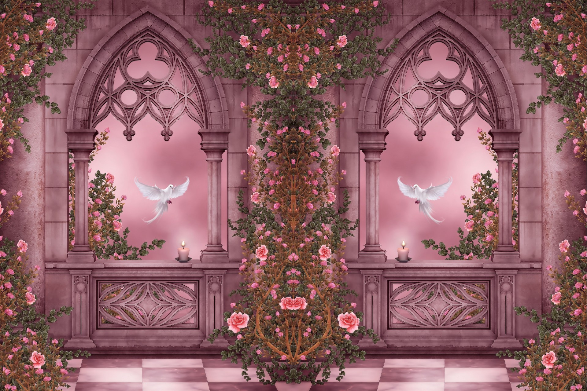 colomba interblocco fiori finestre