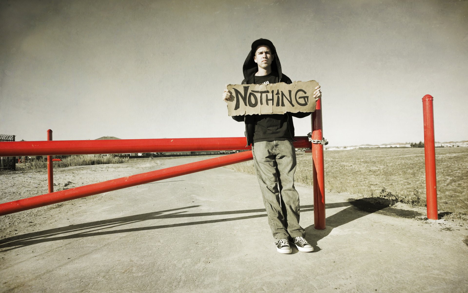 niente strada ragazzo barriera