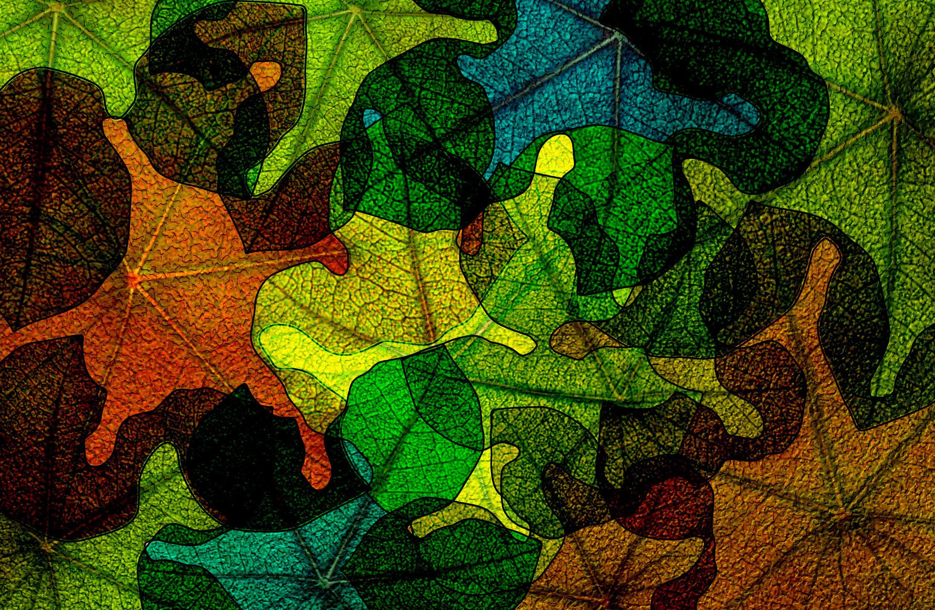 vetro colorato autunno carta da parati vetro colore astrazione foglie