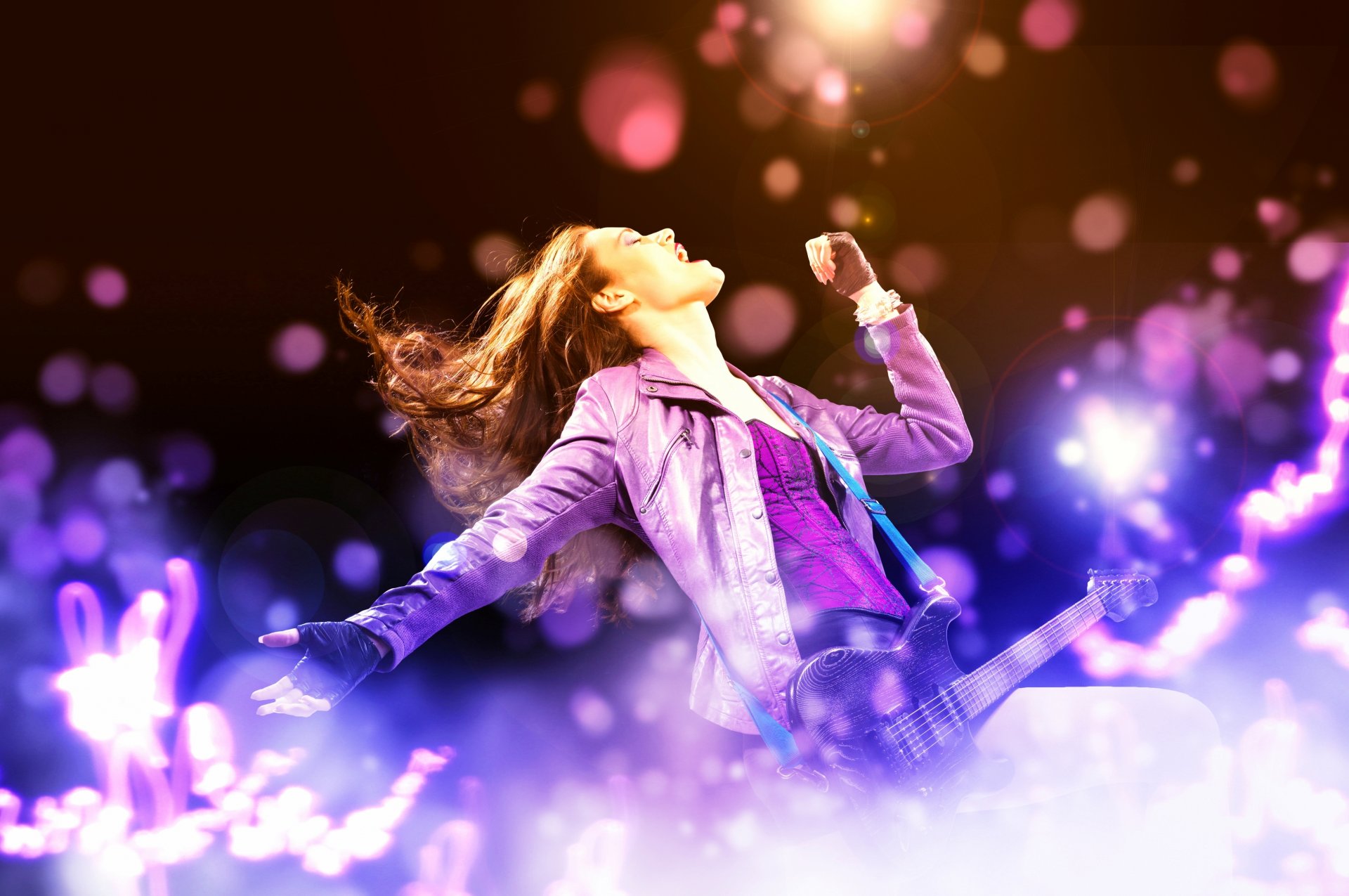 ragazza chitarra musica rock