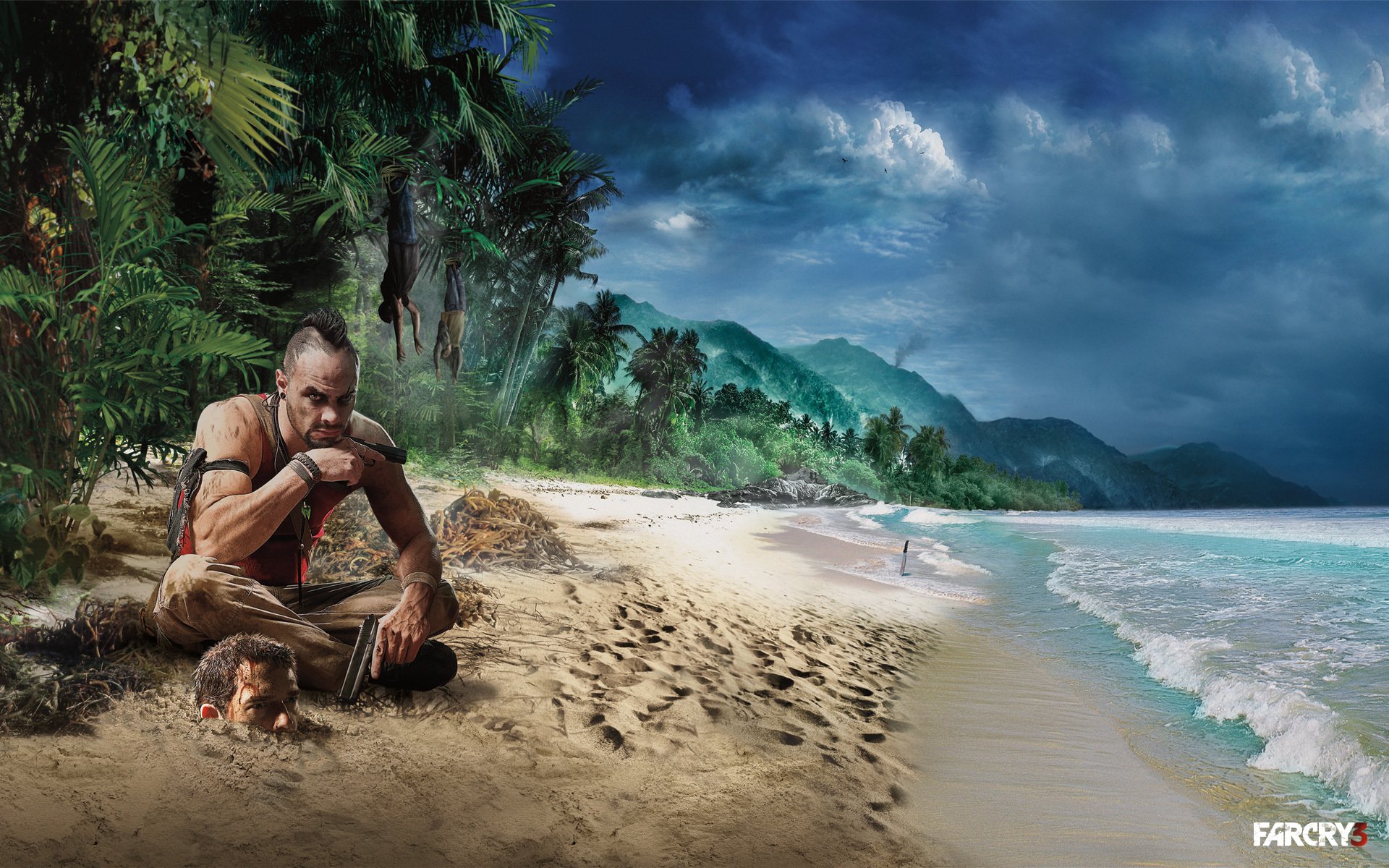 far cry 3 spiaggia onde palme cielo lontano creek