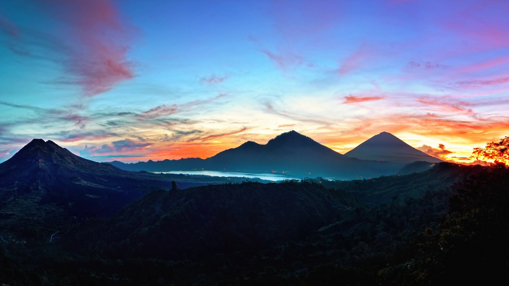 alba a kintamani bali indonesia montagne cielo paesaggio natura