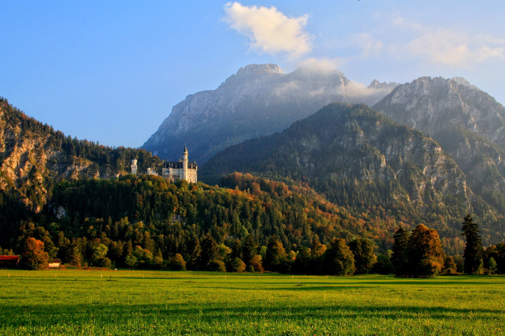 germania schwangau montagne castello nuvole foresta natura foto
